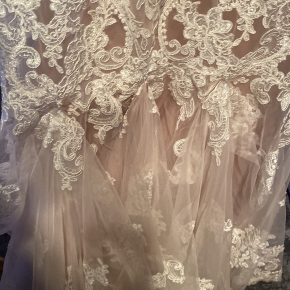 Beautiful wedding dress, champagne underneath with lace and sparkle overlay. - Picture 12 of 12